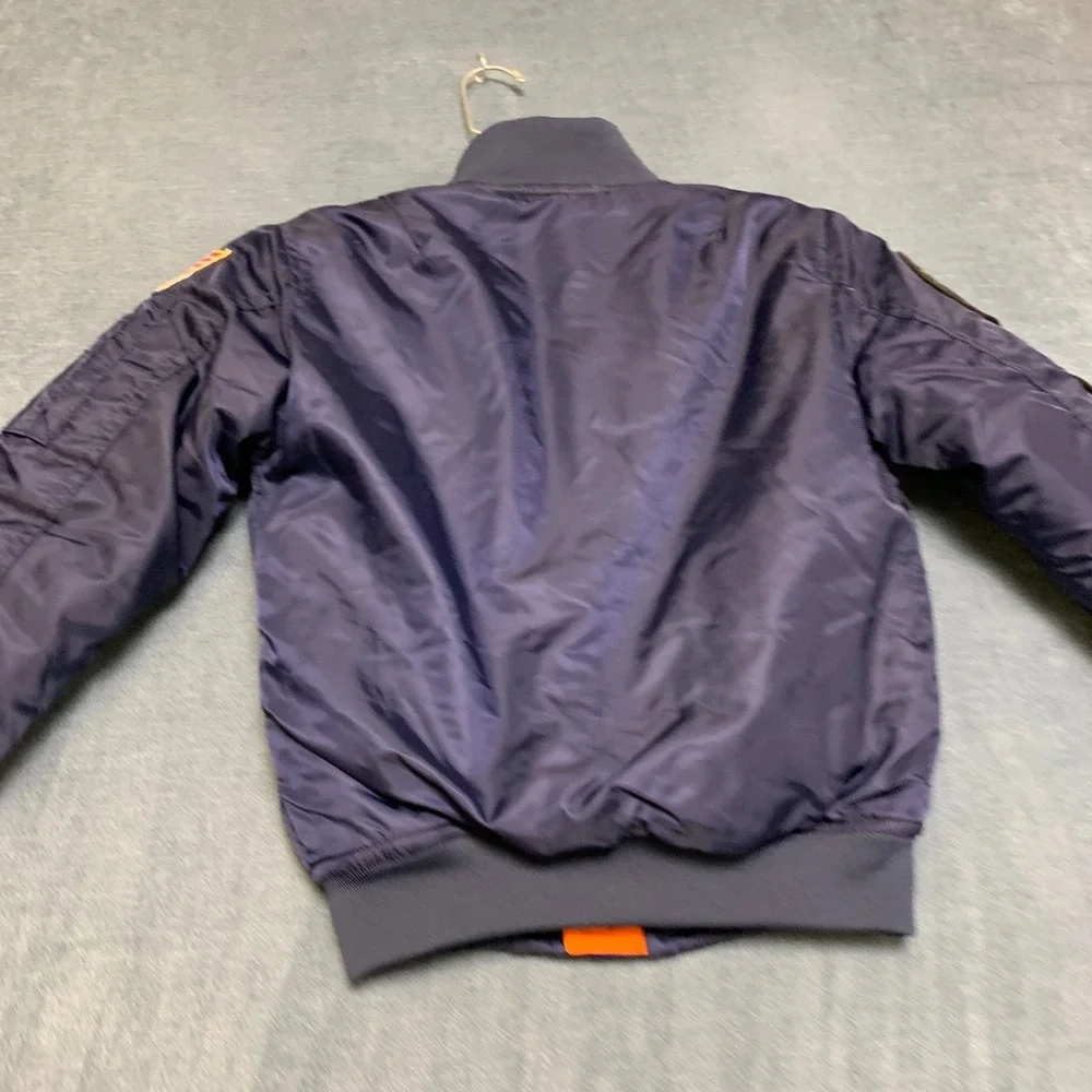 Da Fei Li Top Gun MA-1 Bomber Jacket Kids 6 Navy Blue Long Sleeve Full Zip